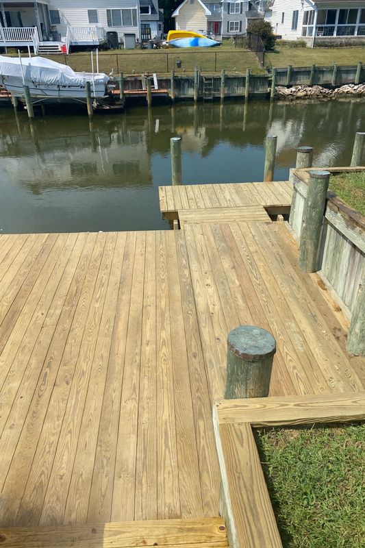Waterfront deck by Hastings Marine Construction