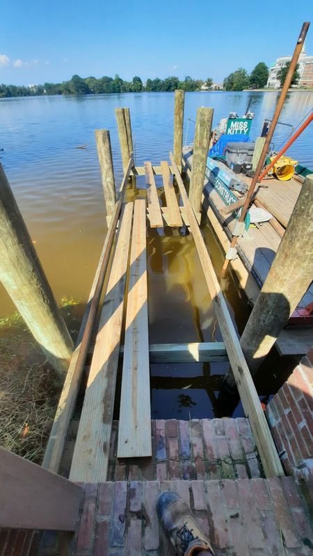 Pier and dock construction on Silver Lake in Dover