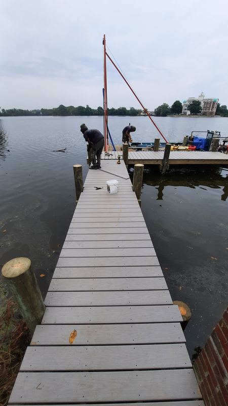 Pier and dock construction on Silver Lake in Dover