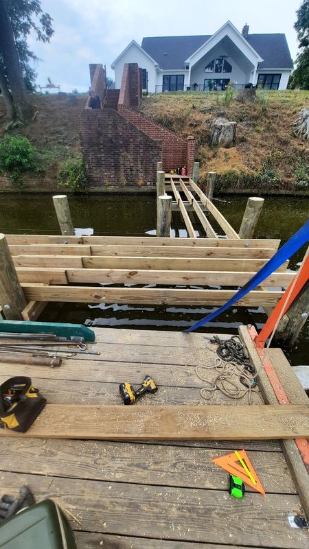 Pier and dock construction on Silver Lake in Dover
