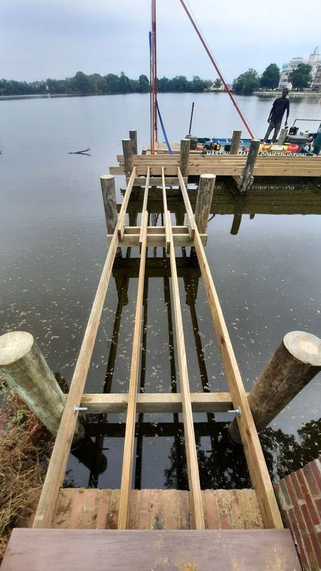 Pier and dock construction on Silver Lake in Dover