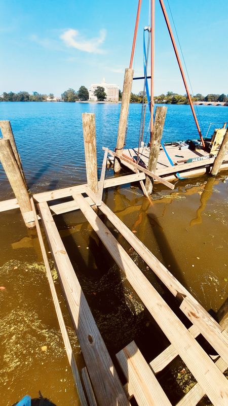 Pier and dock construction on Silver Lake in Dover